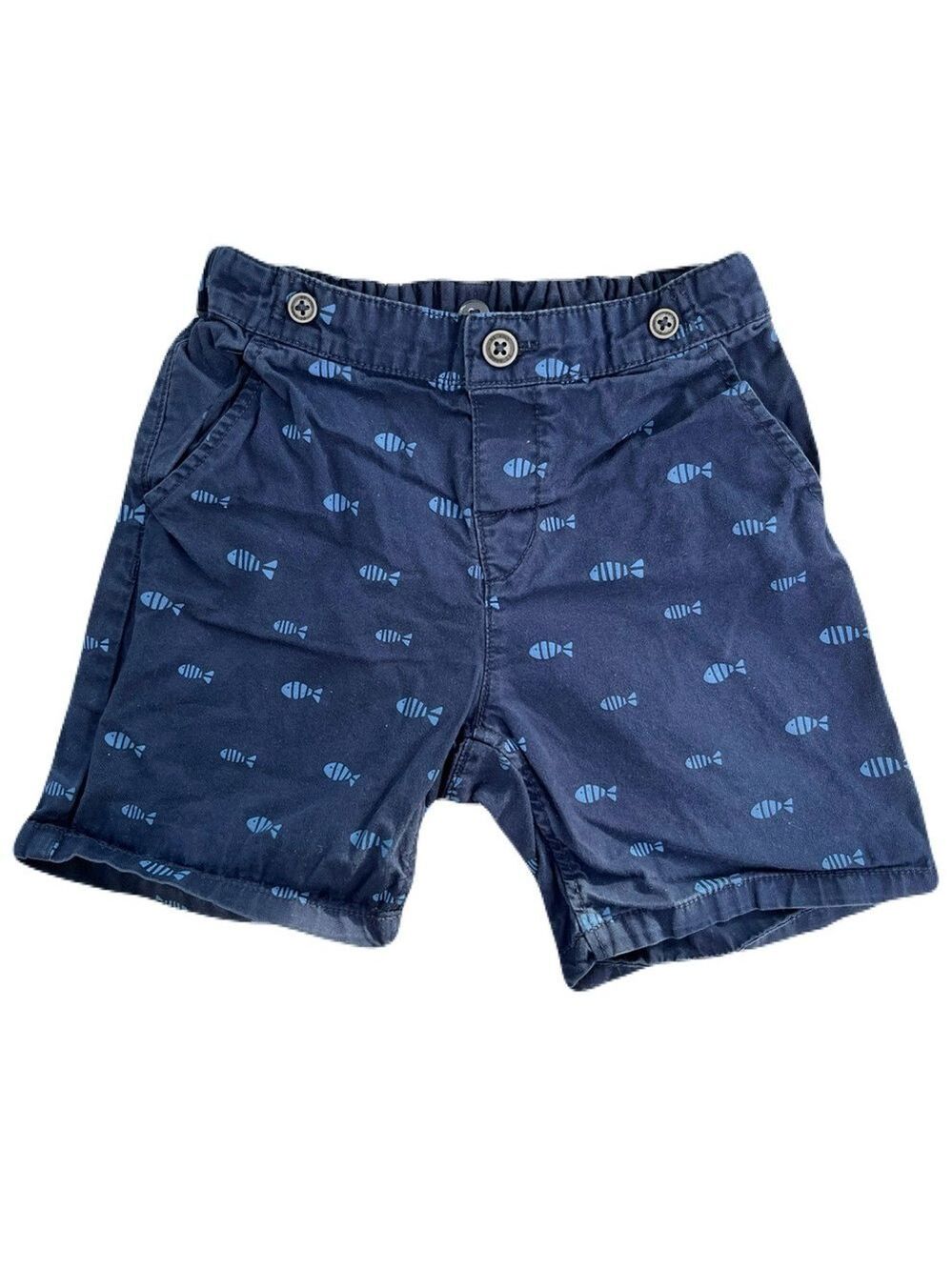 🩵 4/$20 H&M Navy‎ Blue Kids Shorts with Fish Print